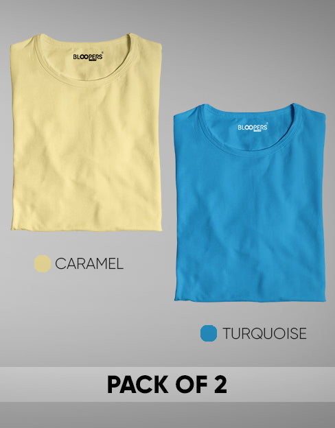 BASIC COMBO TSHIRT YELLOW & TURQUOISE