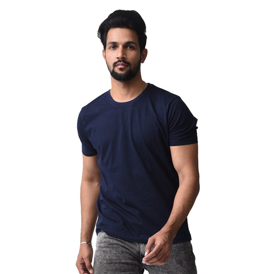 Basic Navyblue Regular Fit Roundneck T-shirt