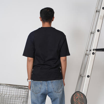 BIG BAND GRAPHIC OVERSIZED BLACK T-SHIRT