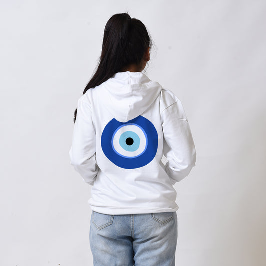Evil Eye White Hoodie