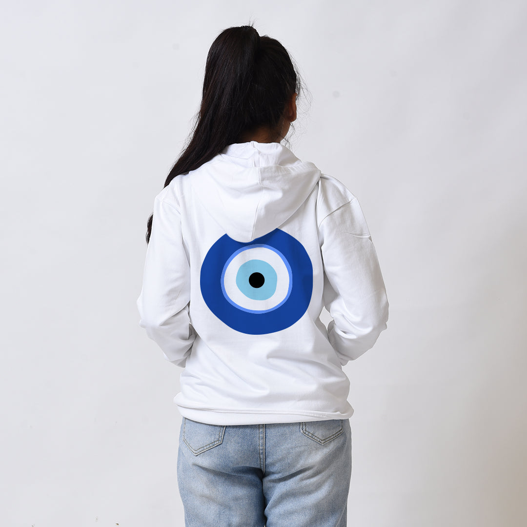 Evil Eye White Hoodie
