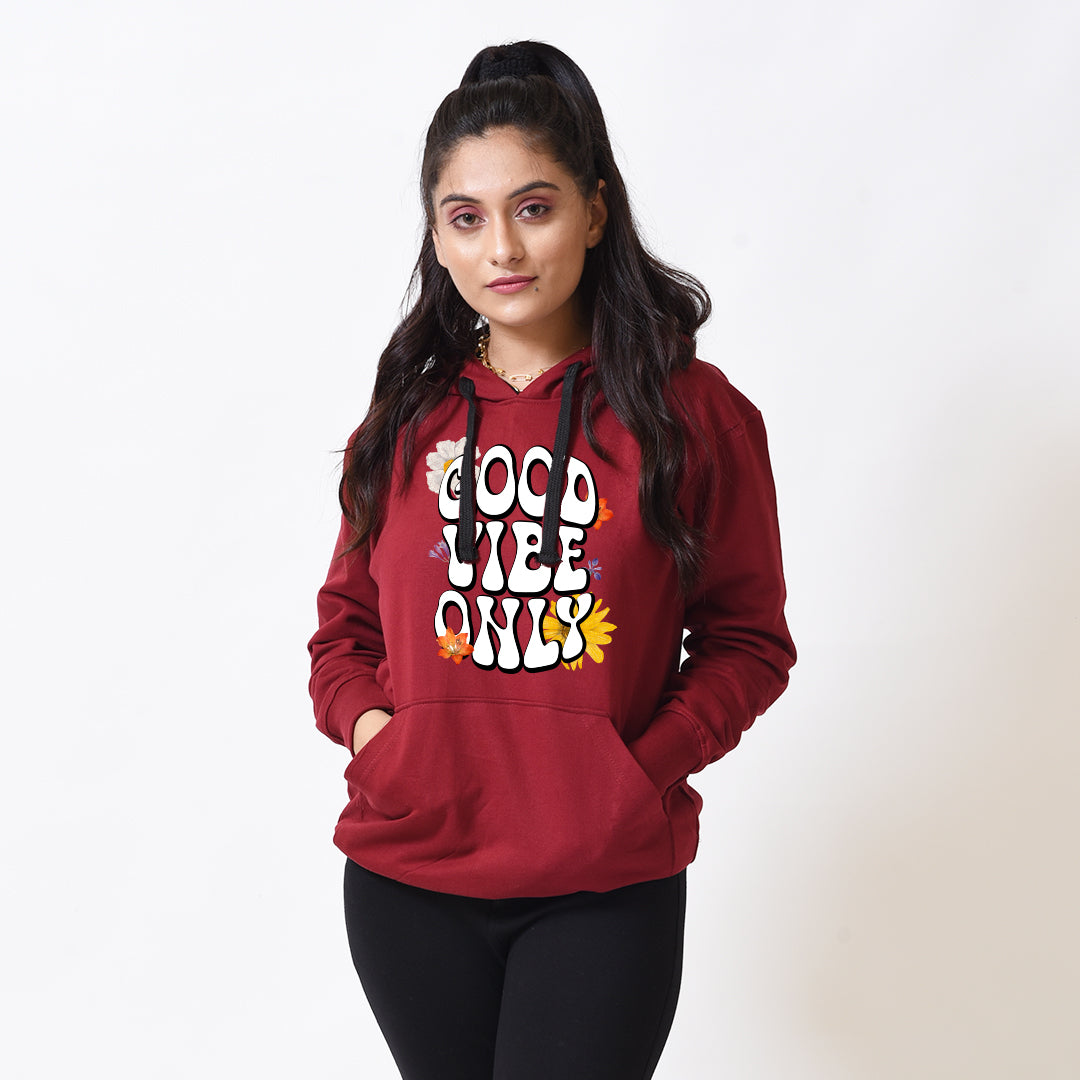 Good Vibe Only Maroon Hoodie