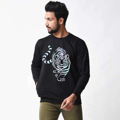 Holographic Tiger Black Sweatshirt