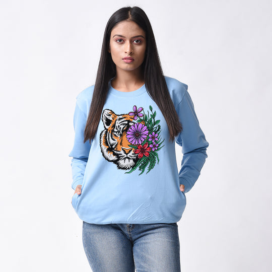 Floral Tiger Skyblue Sweatshirt
